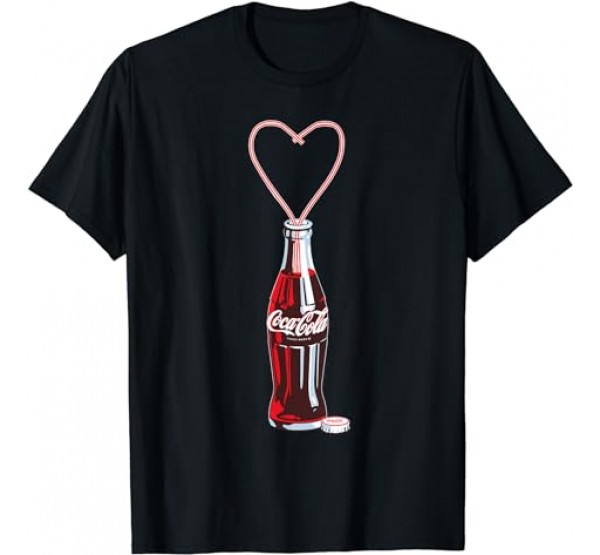 Coca Cola Bottle Heart Straws T-Shirt Coca Cola Bottle Heart Straws T-Shirt